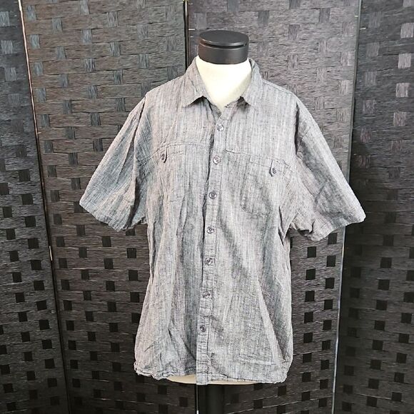Men's Paulo Solari Gray Short Sleeve Linen Blend Shirt Size 3XL - Picture 2 of 11